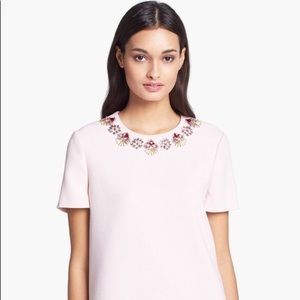 Kate Spade Top Alexandria Pink Embellished Blouse Size 6
